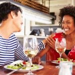 Two woman in their 40s having lunch