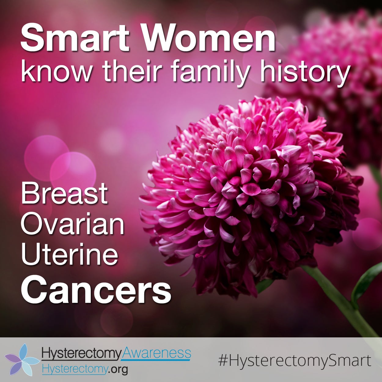 Smart women know their family history – breast, ovarian, uterine cancers #HysterectomySmart