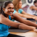 young indian women in a gym class